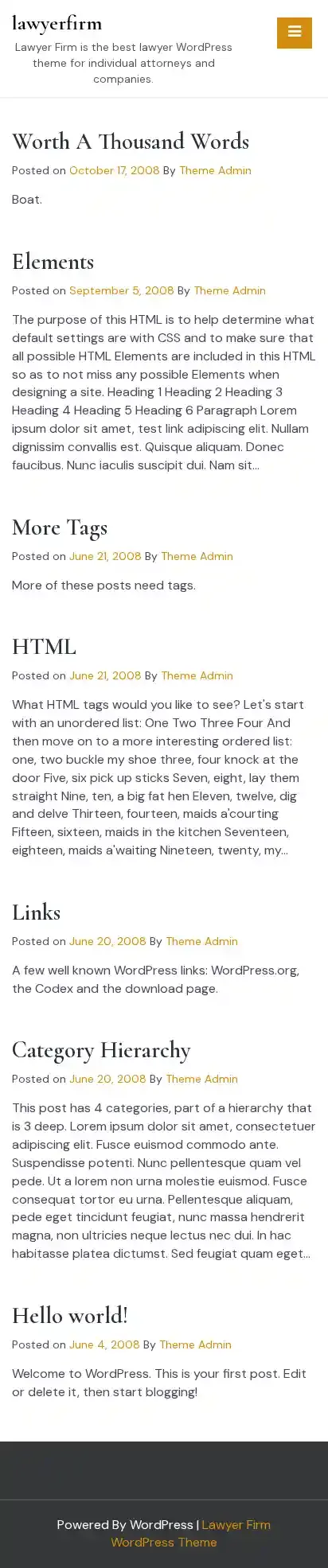 lawyerfirm home page on mobile