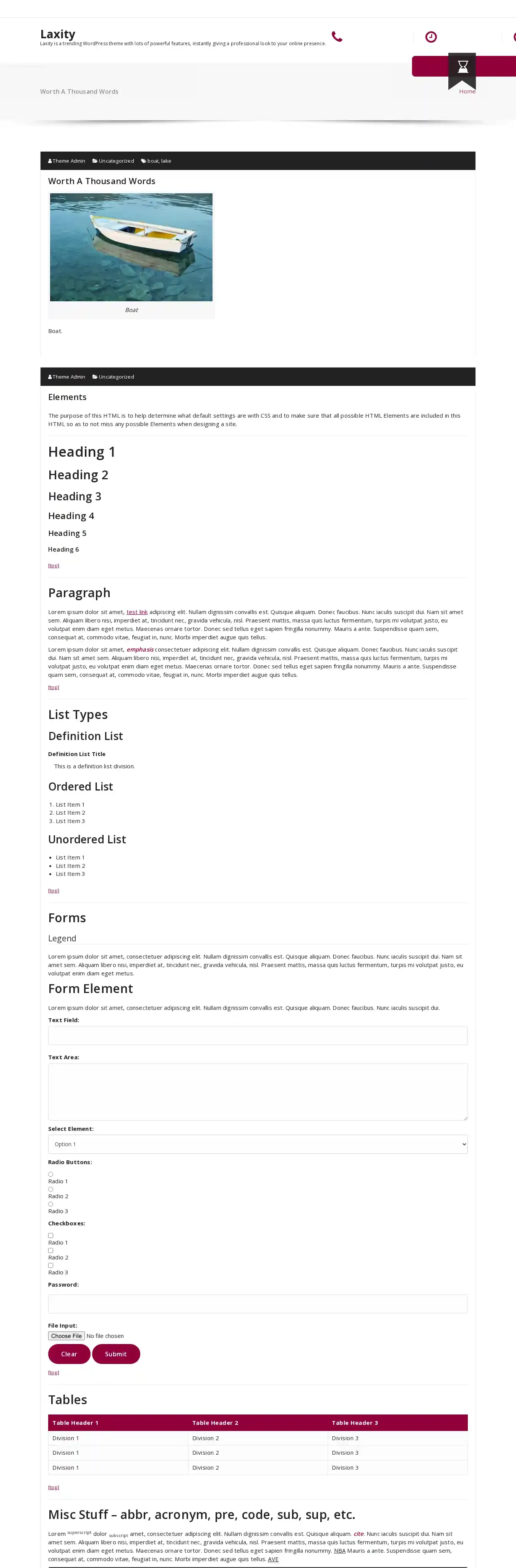Laxity home page on desktop
