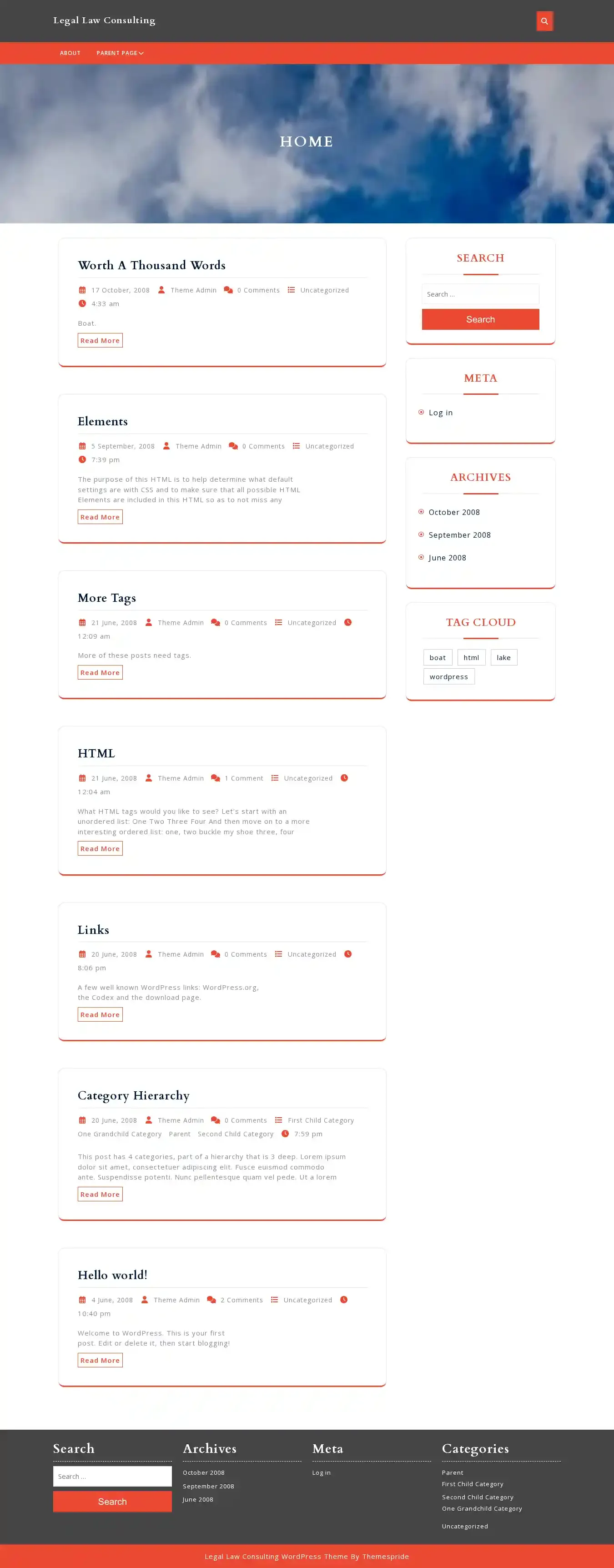 Legal Law Consulting home page on desktop