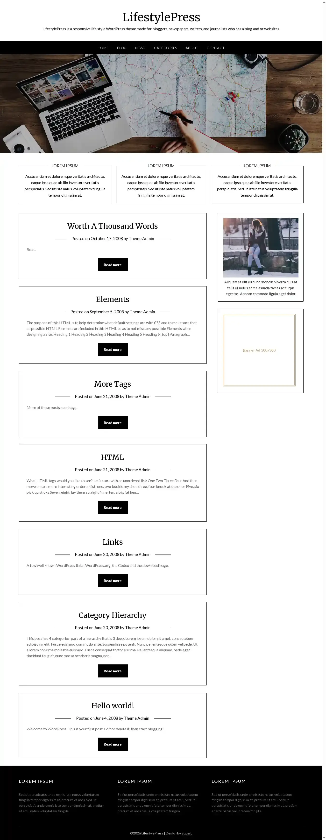 LifestylePress home page on desktop