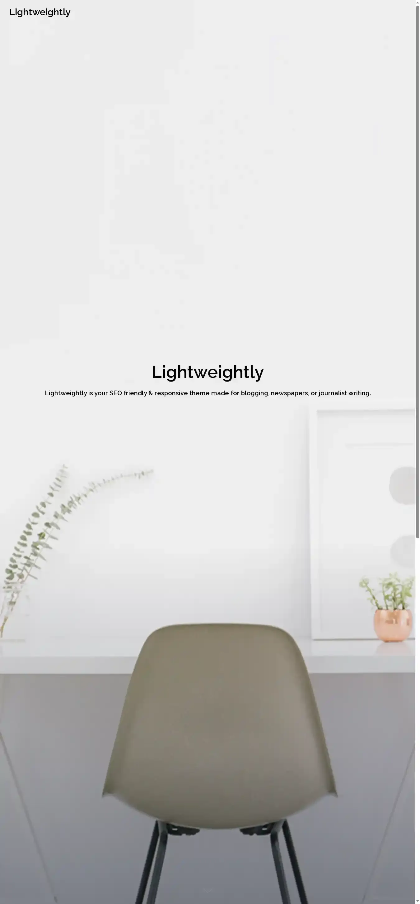 Lightweightly home page on desktop