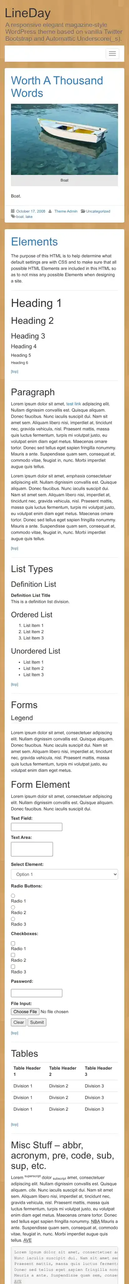 LineDay home page on mobile