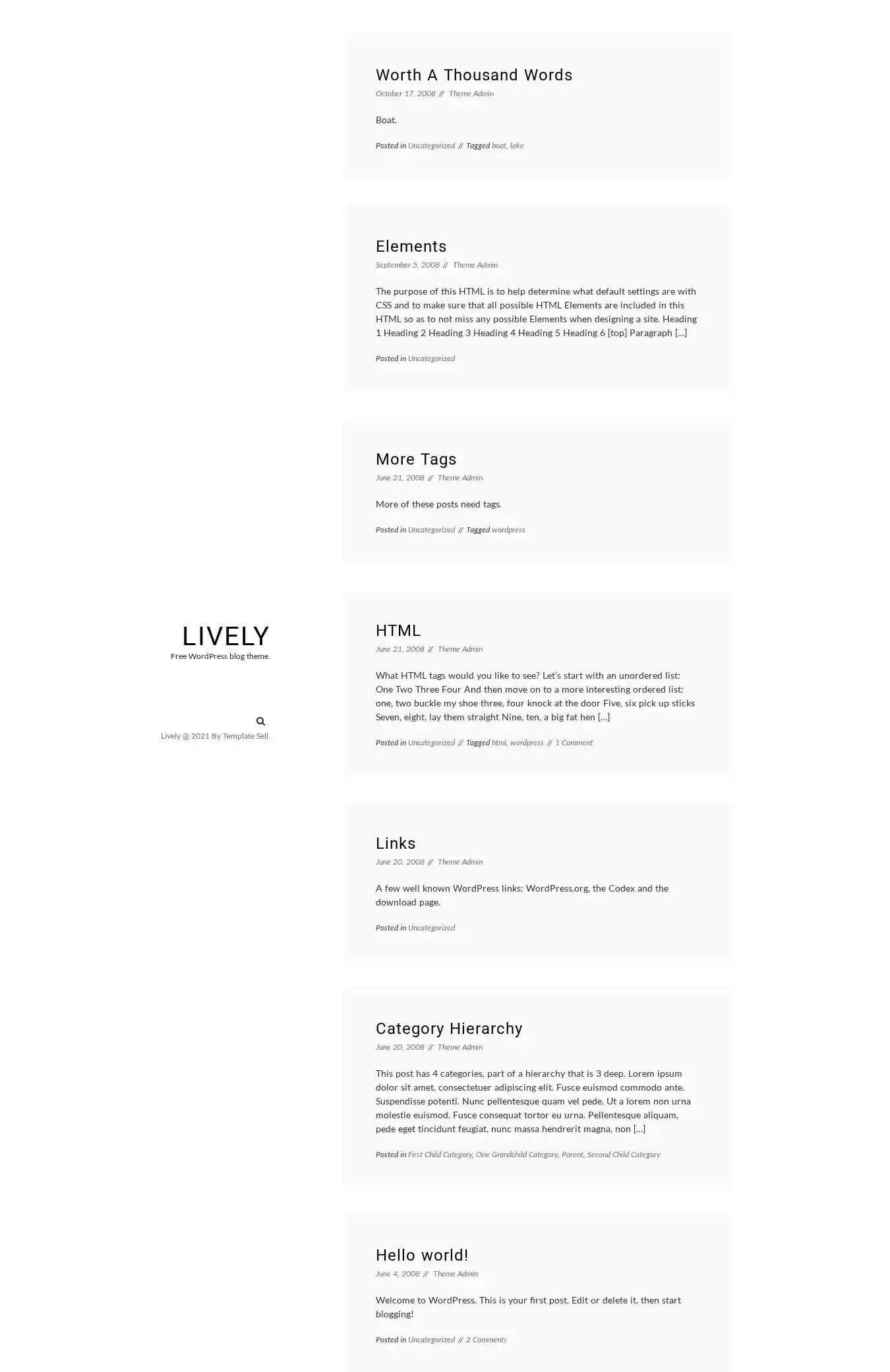 Lively home page on desktop