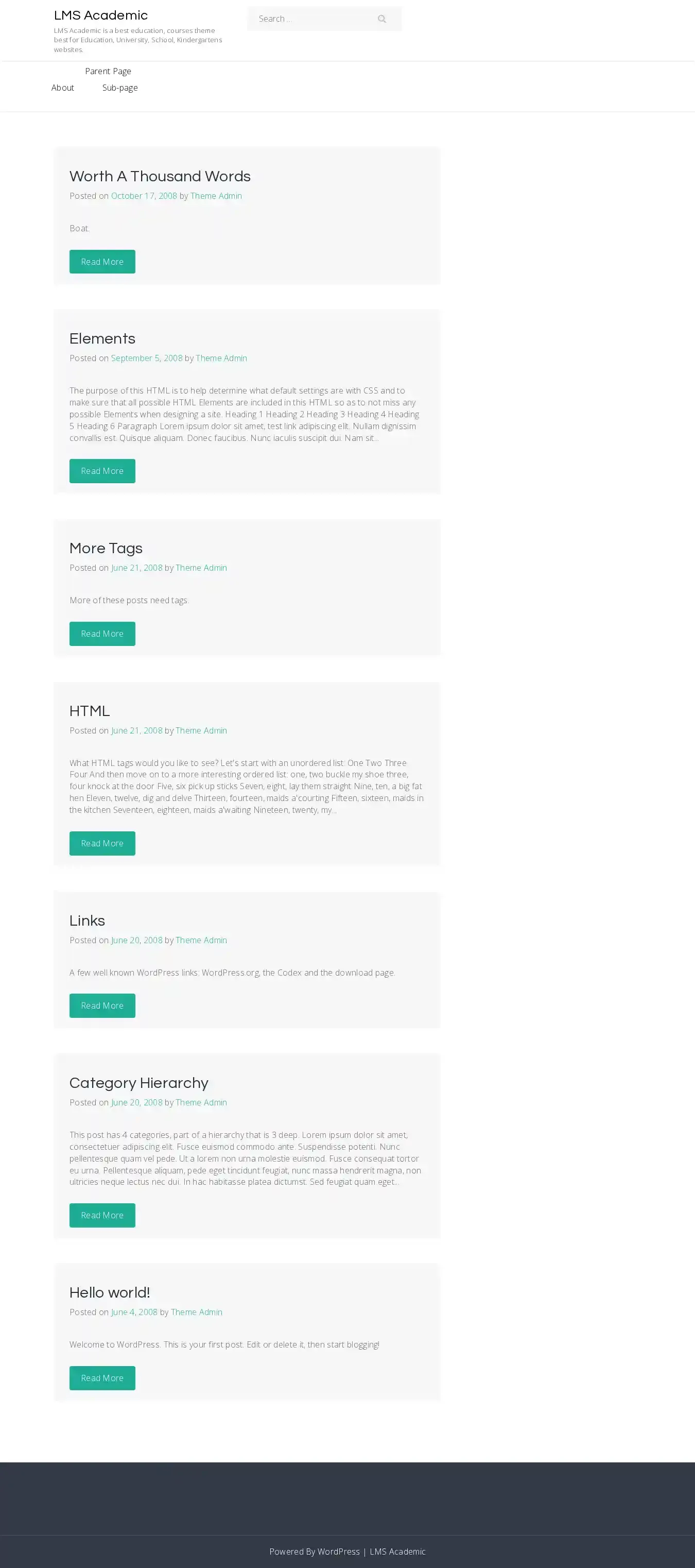 LMS Academic home page on desktop