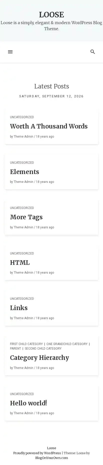 Loose home page on mobile