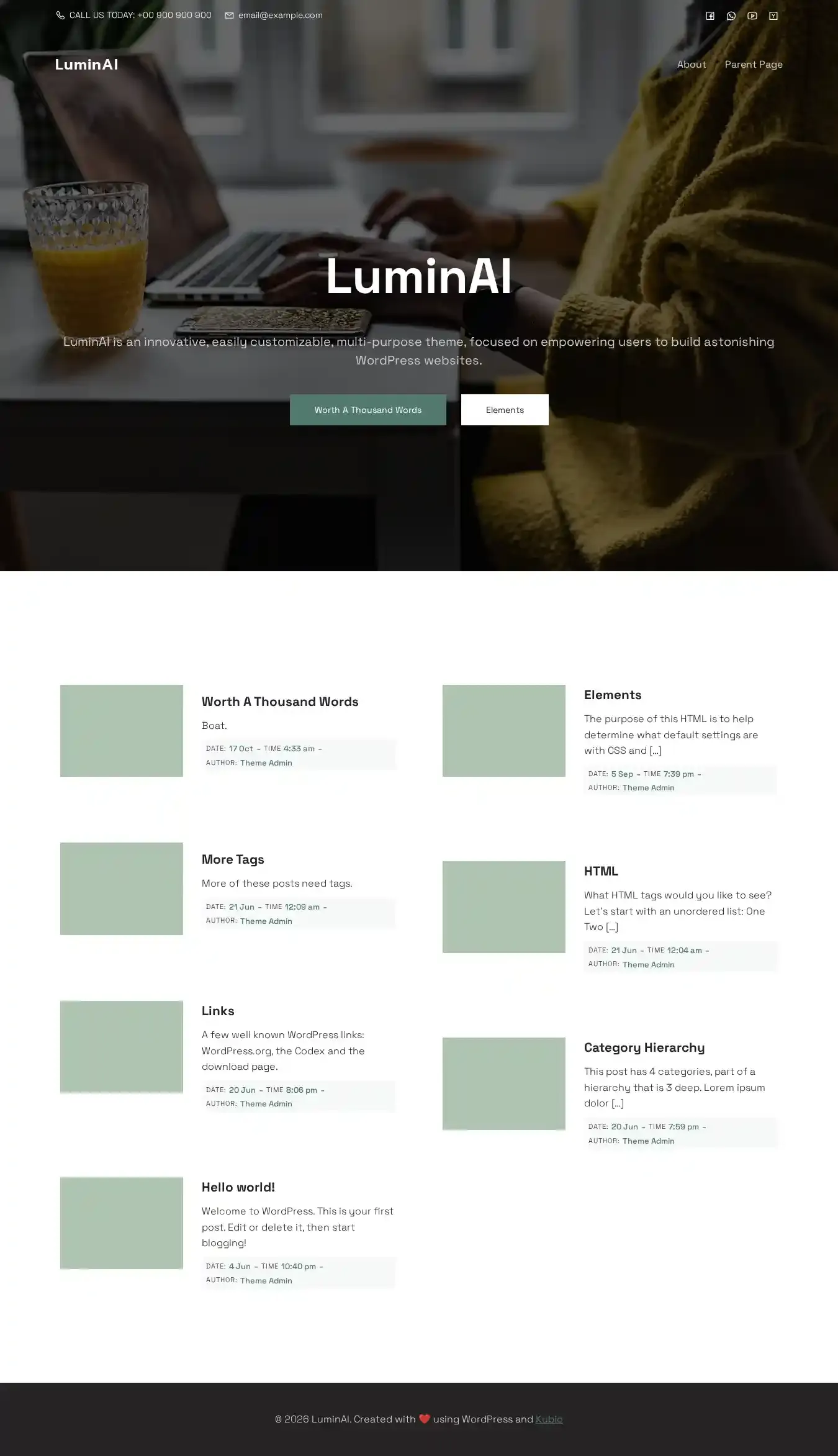 LuminAI home page on desktop