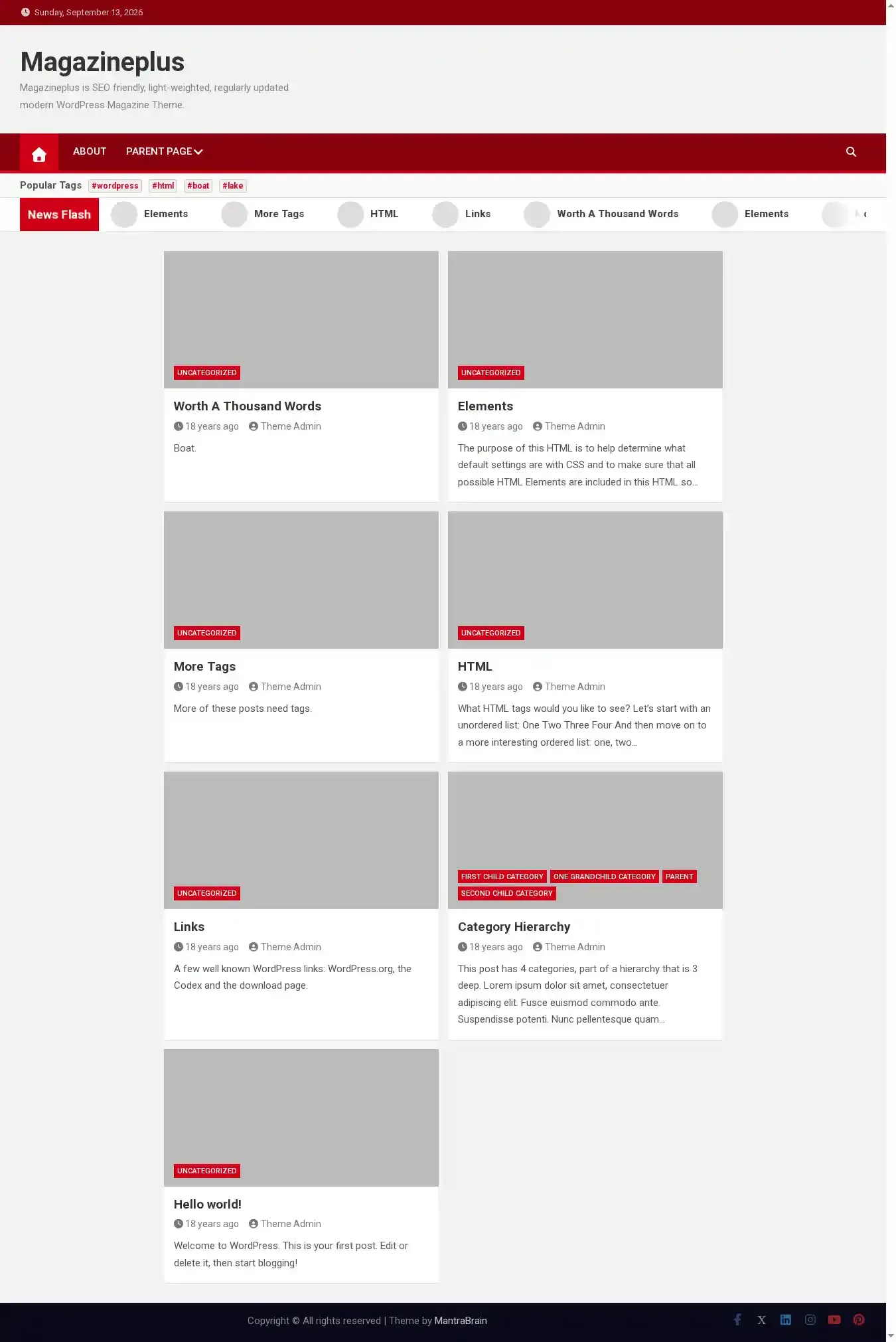 Magazineplus home page on desktop