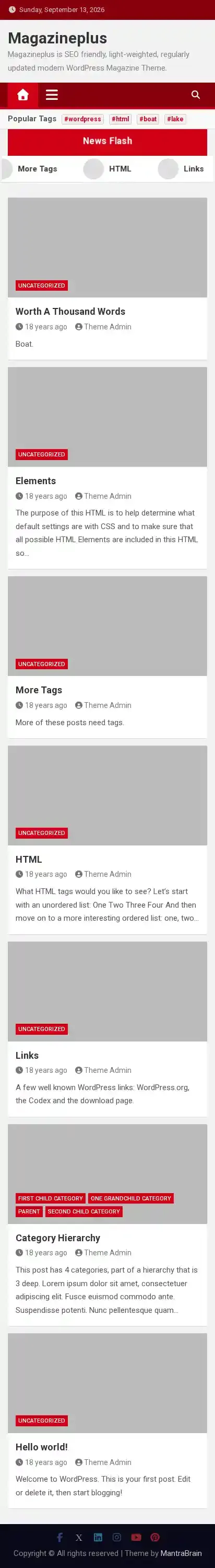 Magazineplus home page on mobile