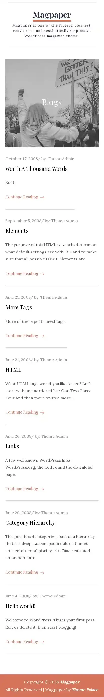 Magpaper home page on mobile