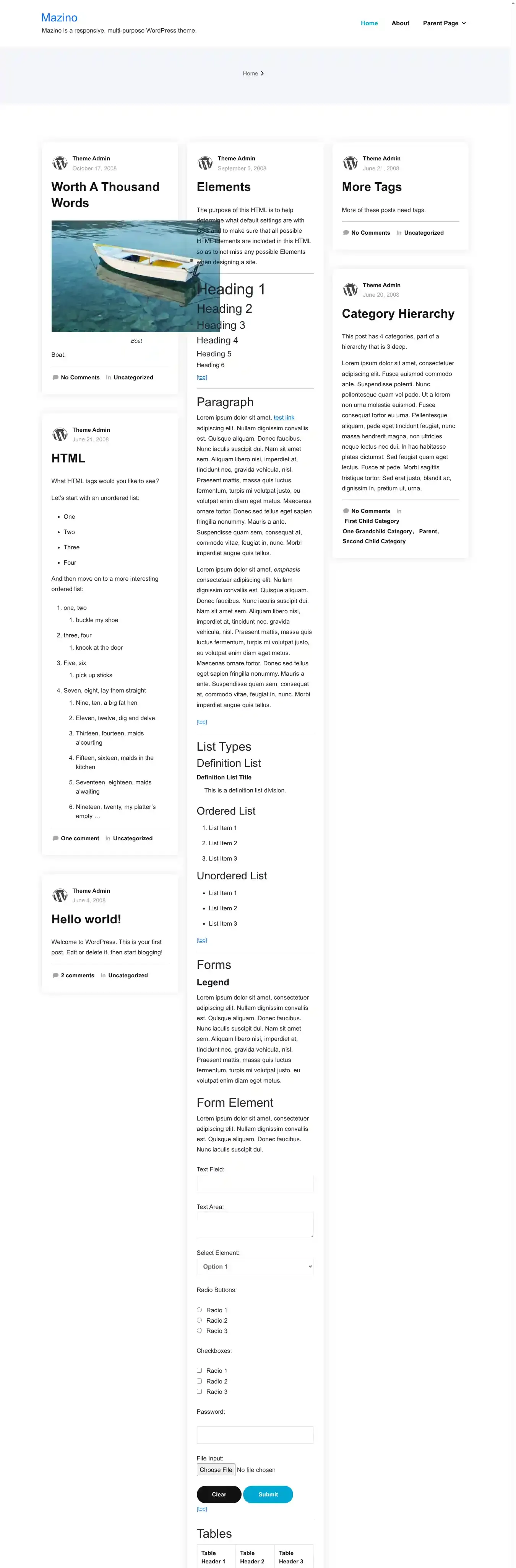 Mazino home page on desktop