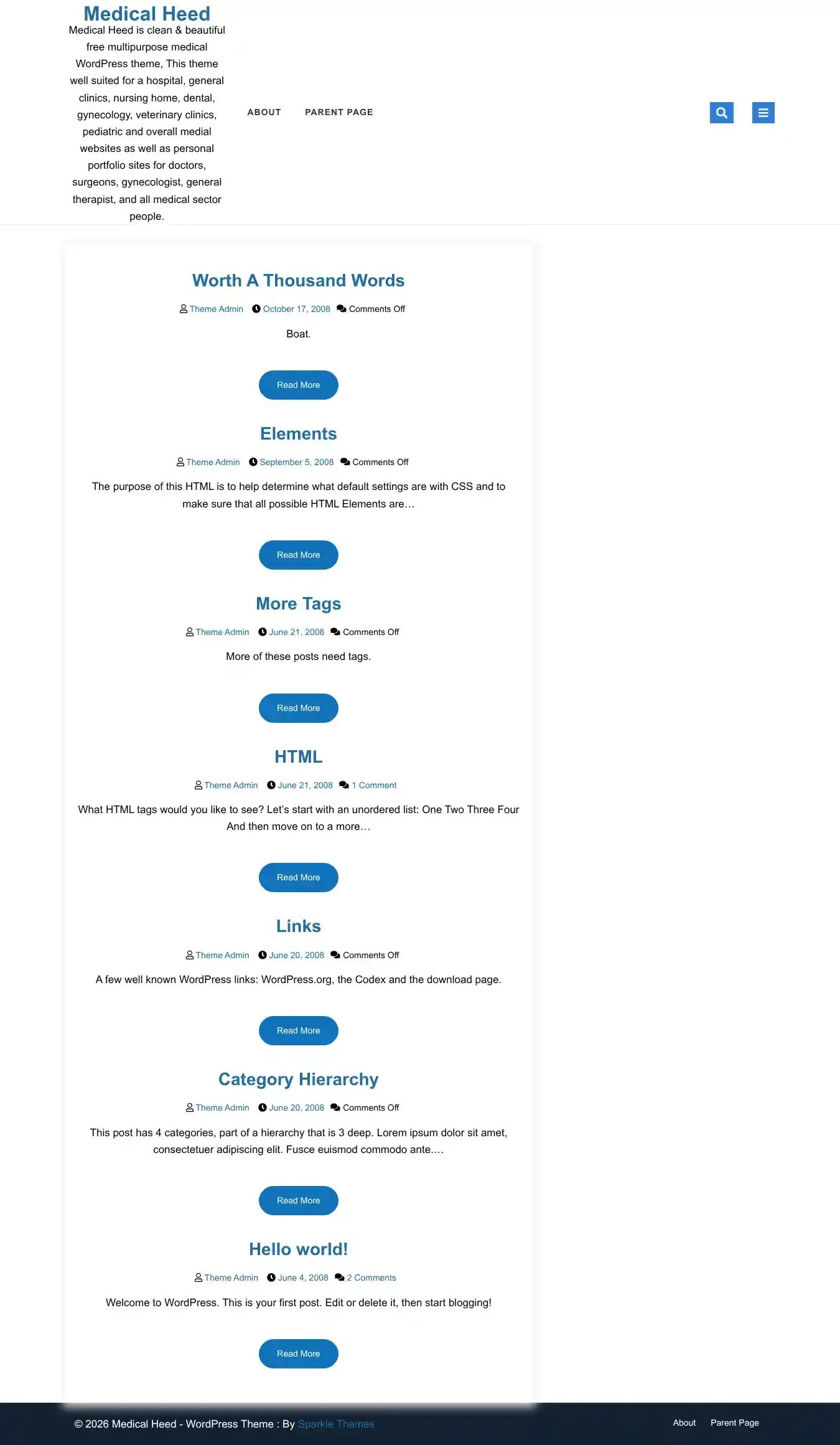 Medical Heed home page on desktop