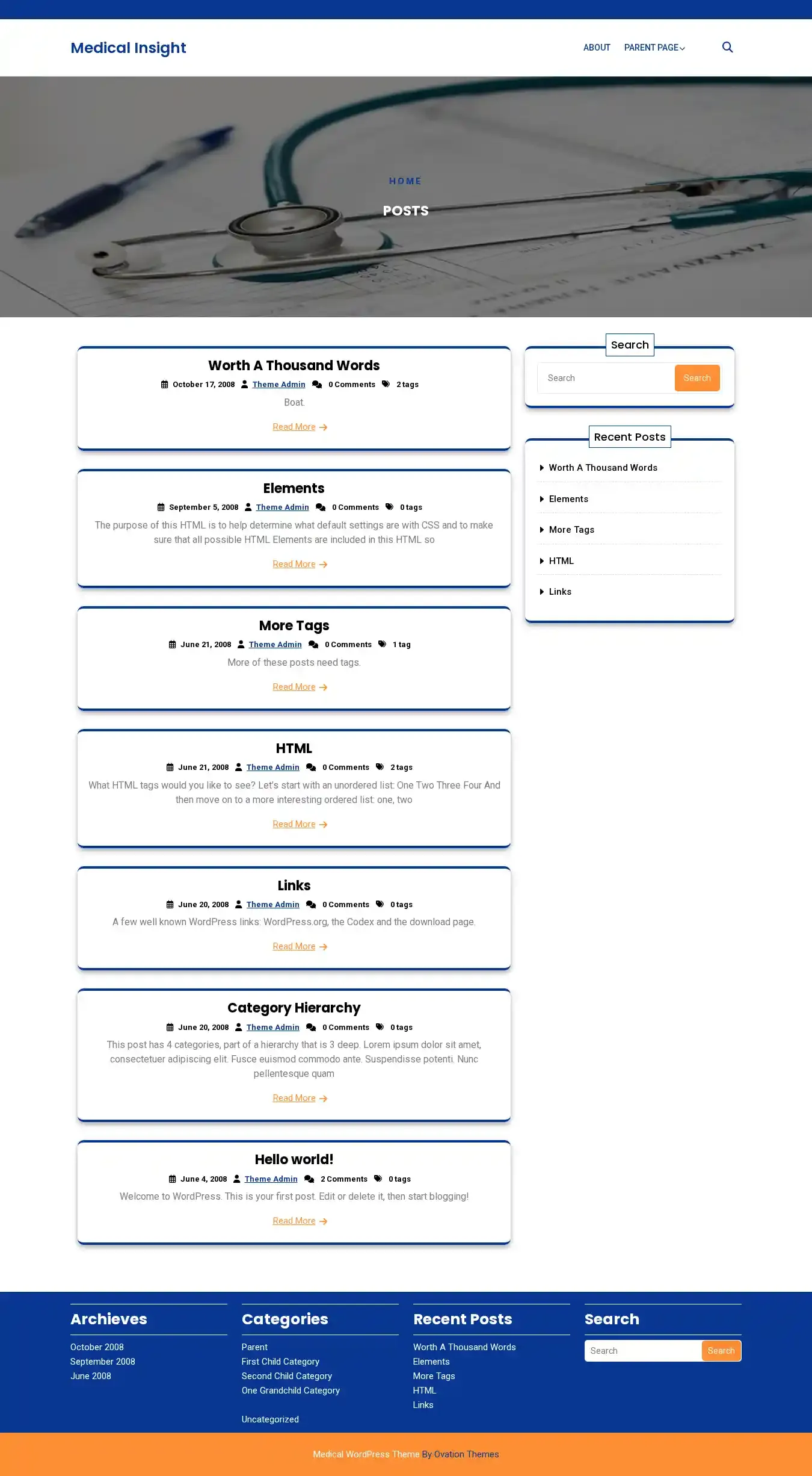 Medical Insight home page on desktop