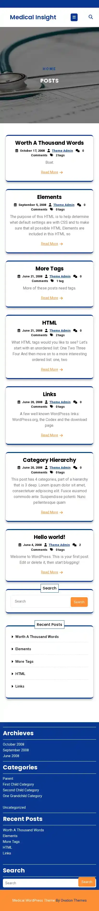 Medical Insight home page on mobile
