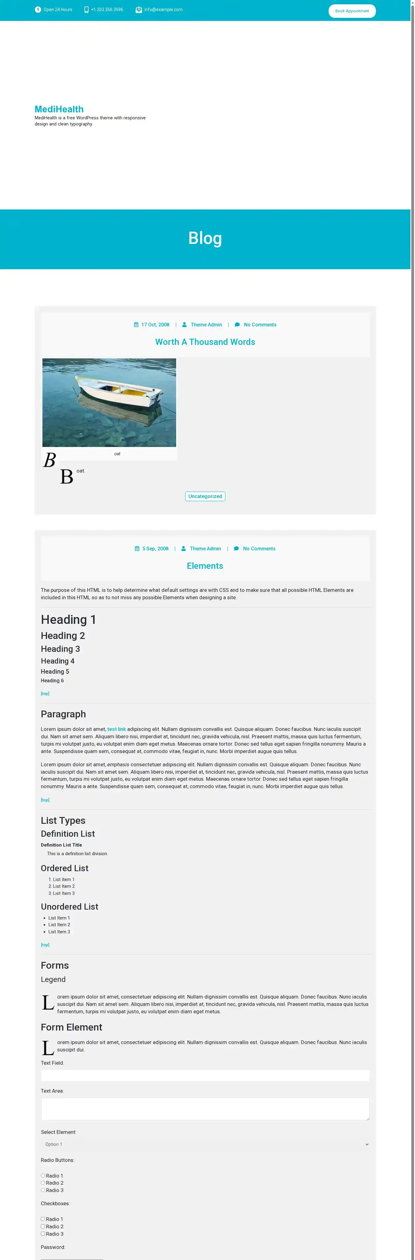 MediHealth home page on desktop