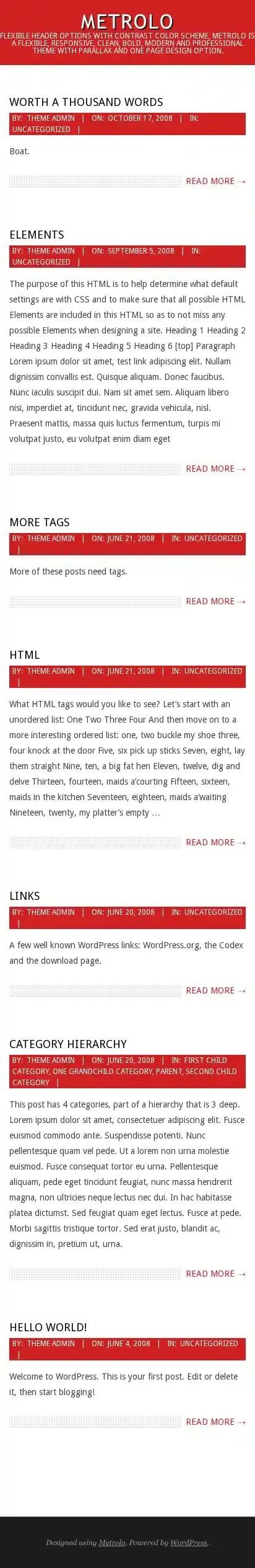 Metrolo home page on mobile