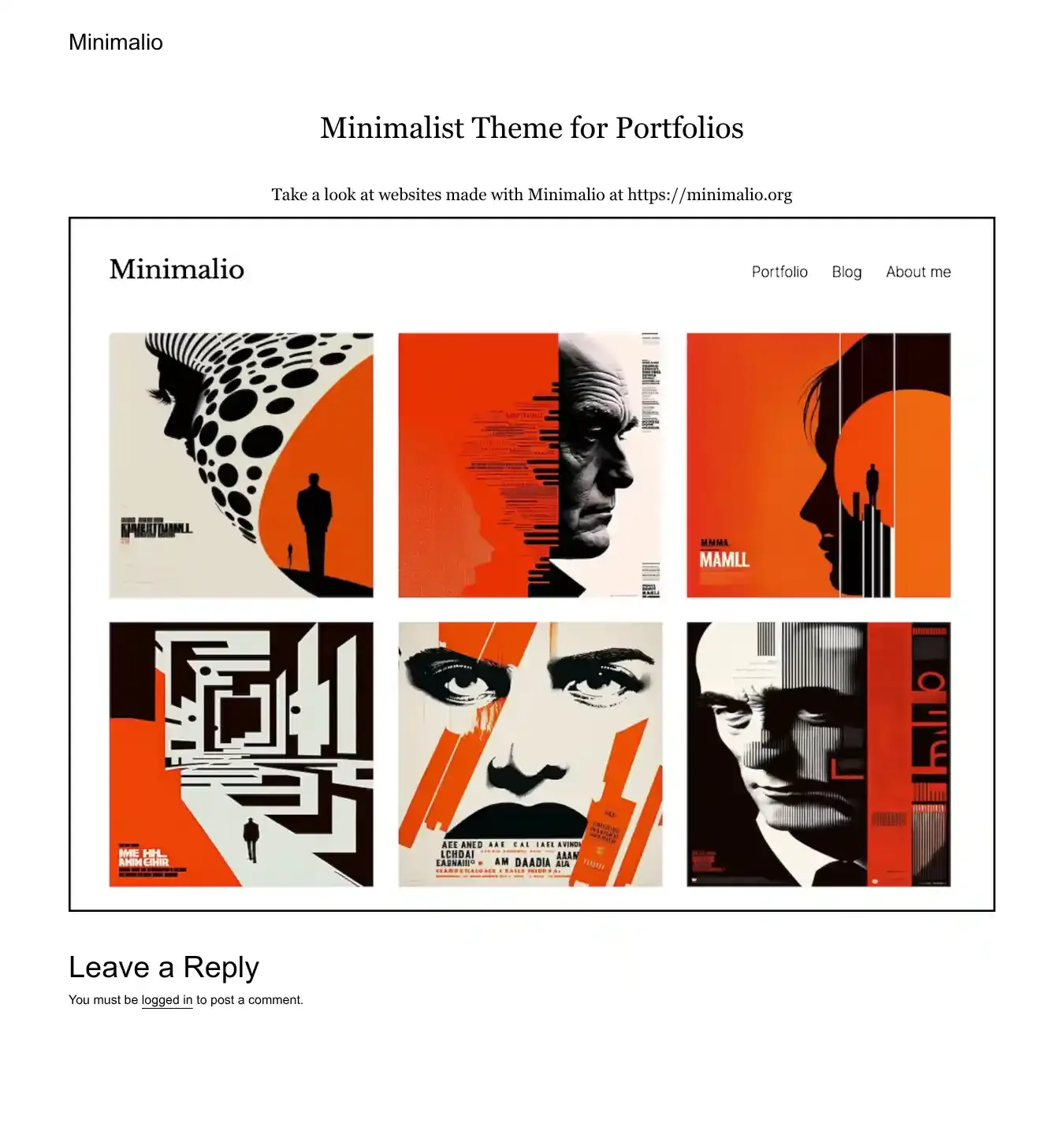 Minimalio home page on desktop