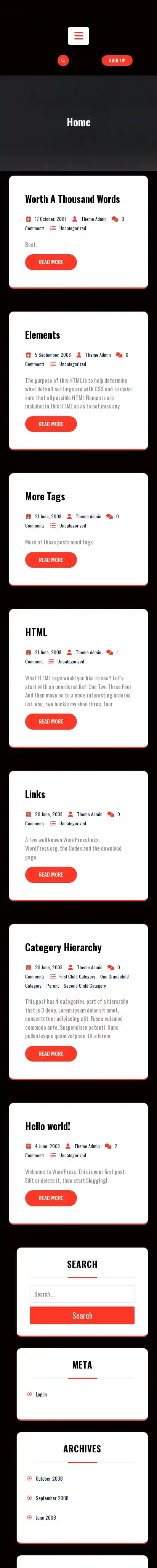Multipurpose Sports Club home page on mobile