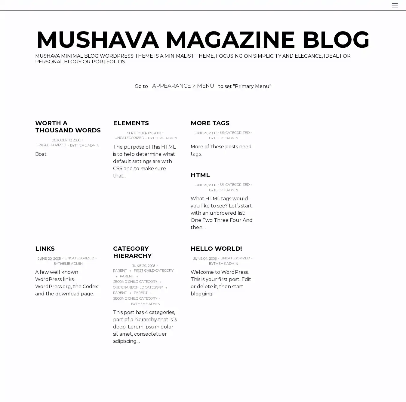 Mushava Magazine Blog home page on desktop