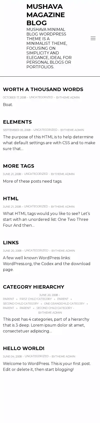 Mushava Magazine Blog home page on mobile