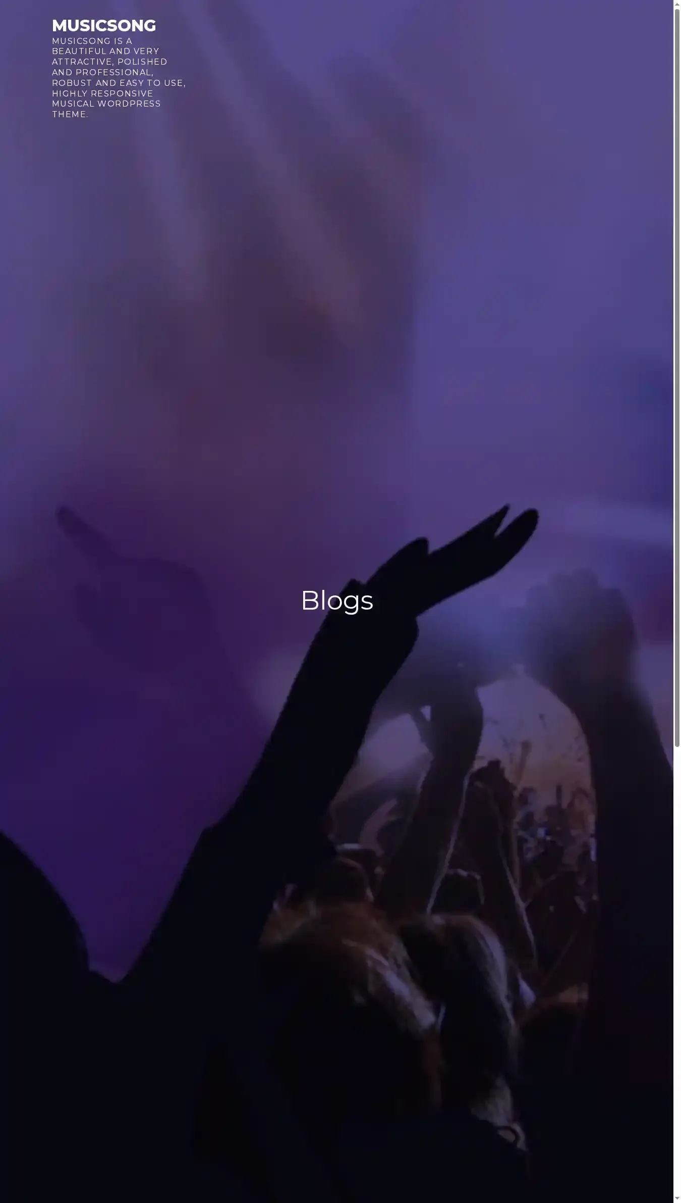 Musicsong home page on desktop