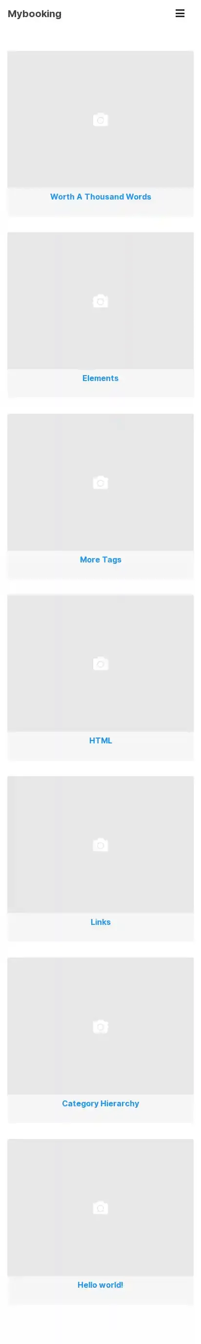 Mybooking home page on mobile