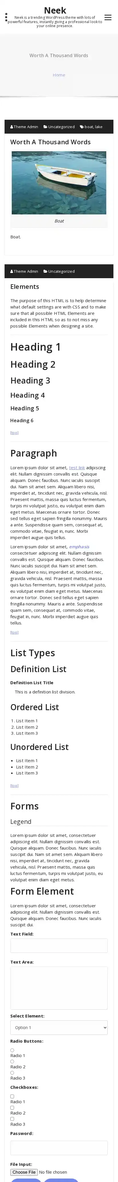 Neek home page on mobile