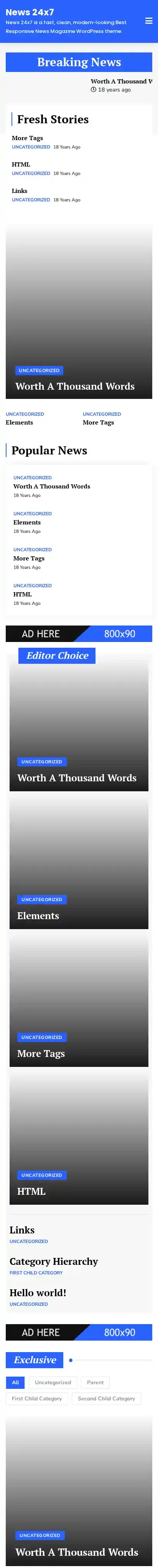 News 24x7 home page on mobile