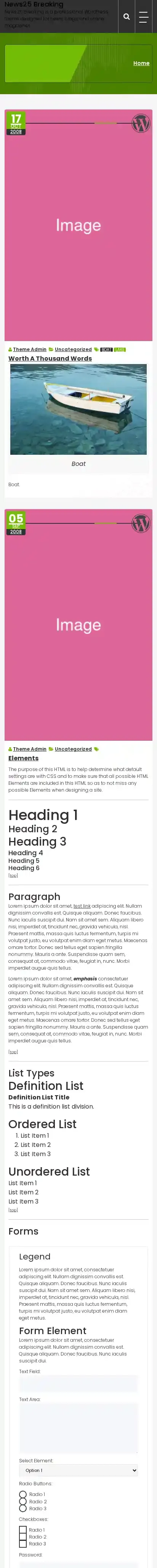 News25 Breaking home page on mobile