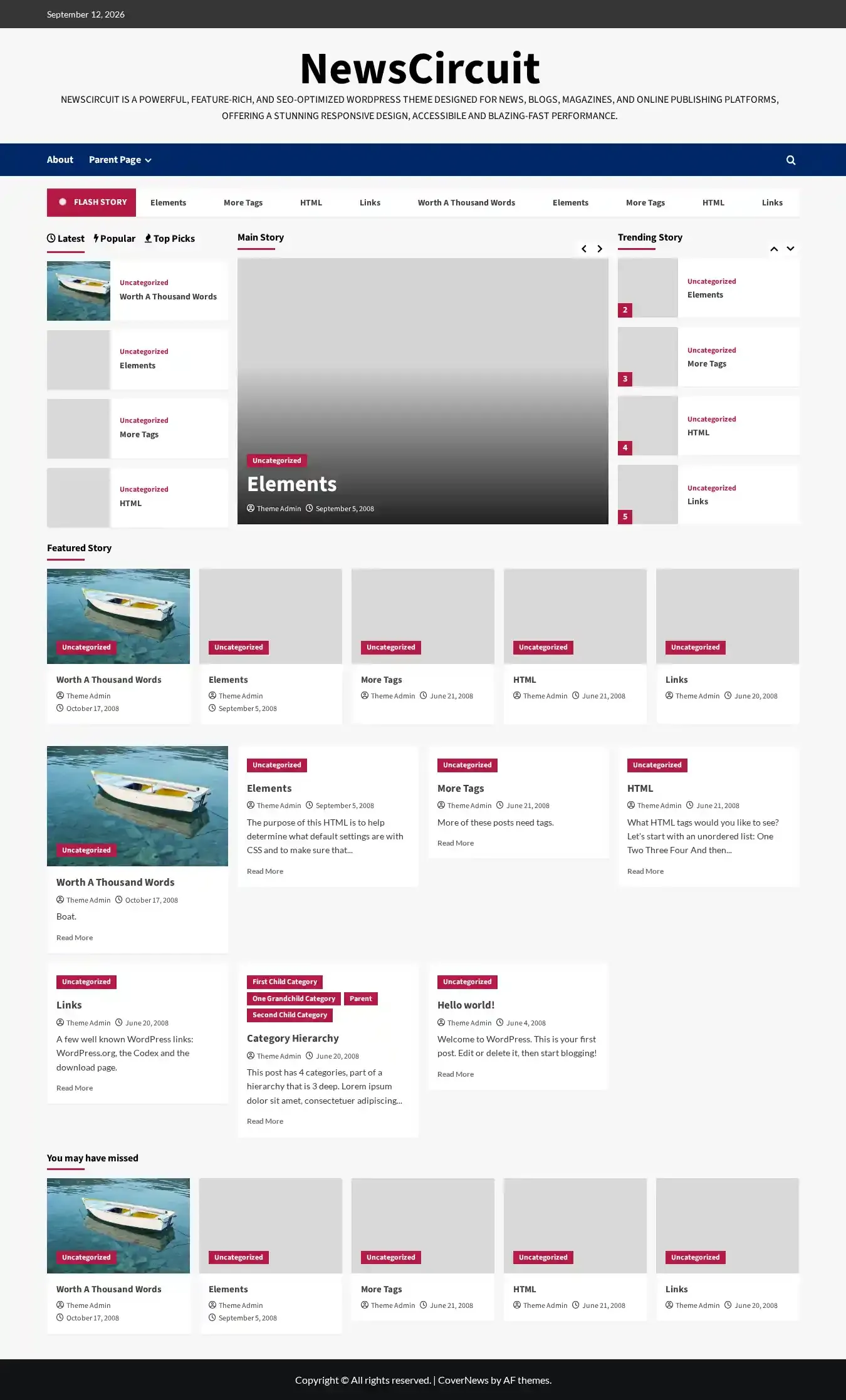 NewsCircuit home page on desktop