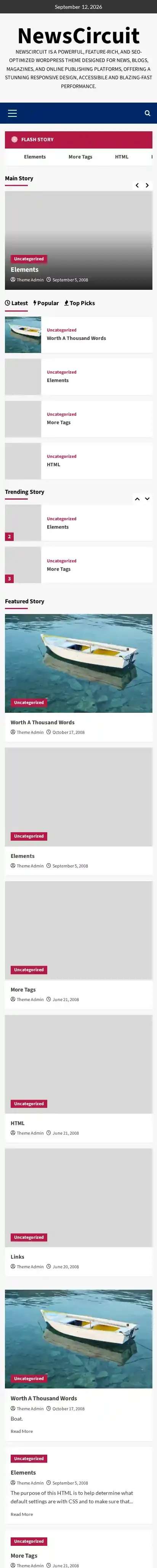 NewsCircuit home page on mobile