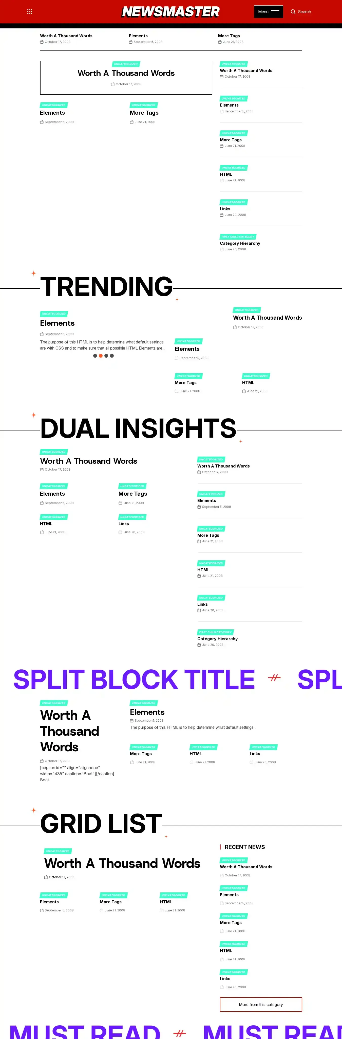 NewsMaster home page on desktop