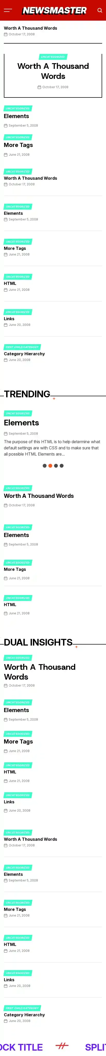 NewsMaster home page on mobile