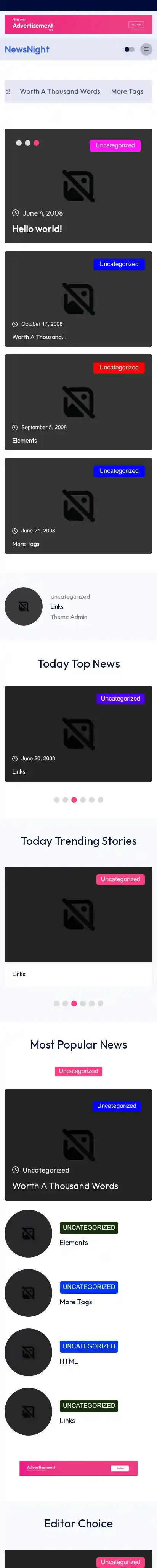 NewsNight home page on mobile