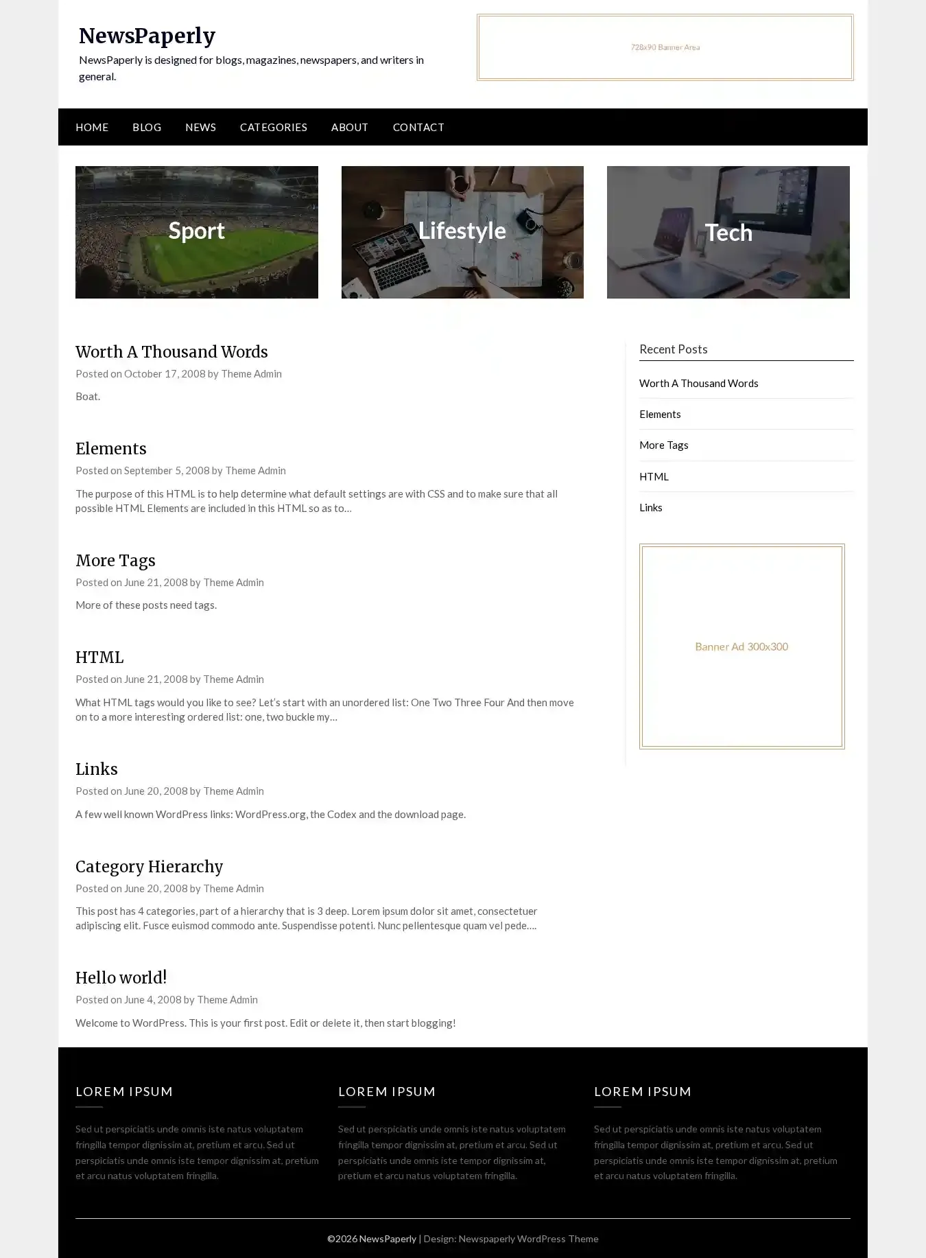NewsPaperly home page on desktop