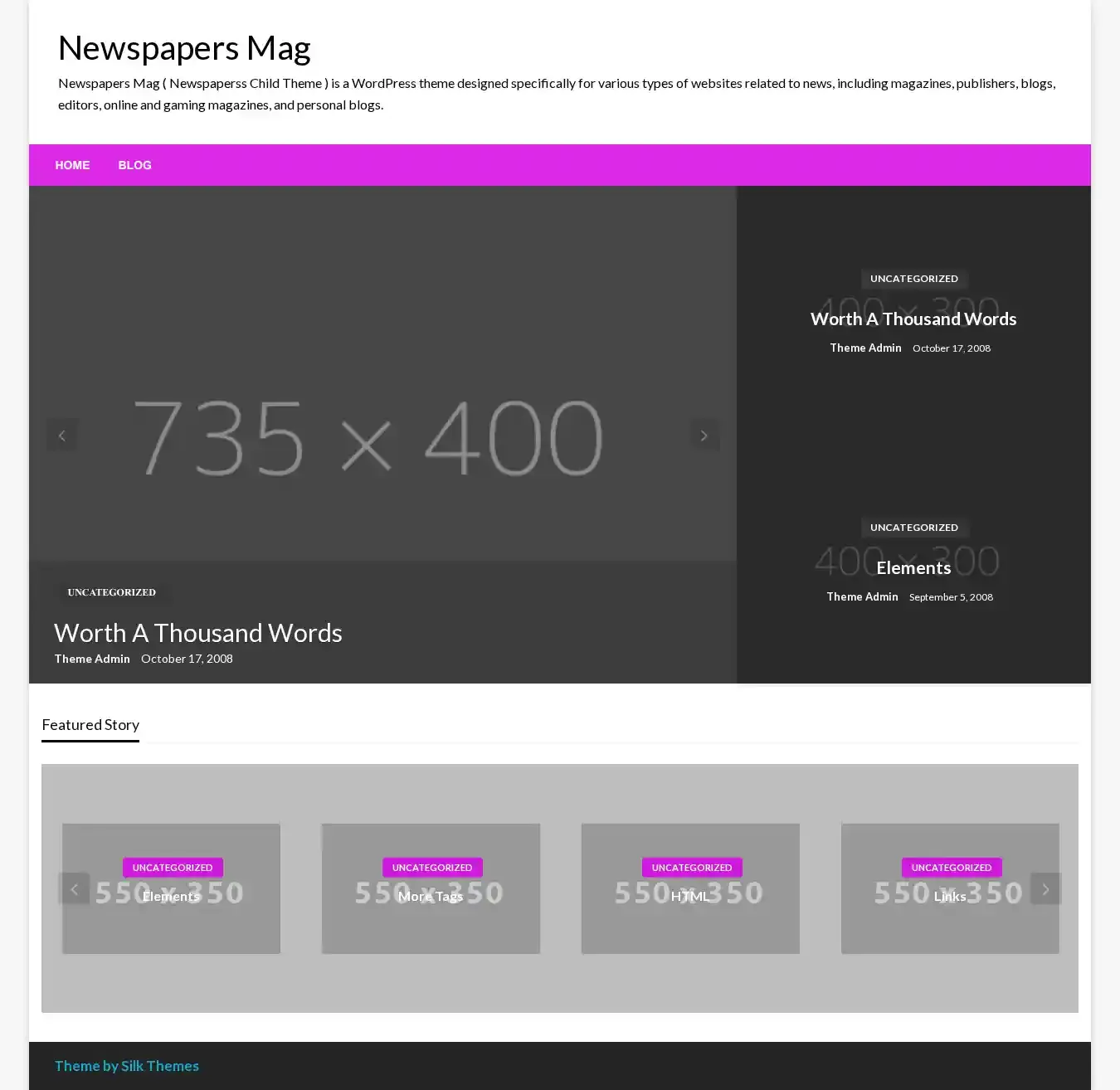 Newspapers Mag home page on desktop