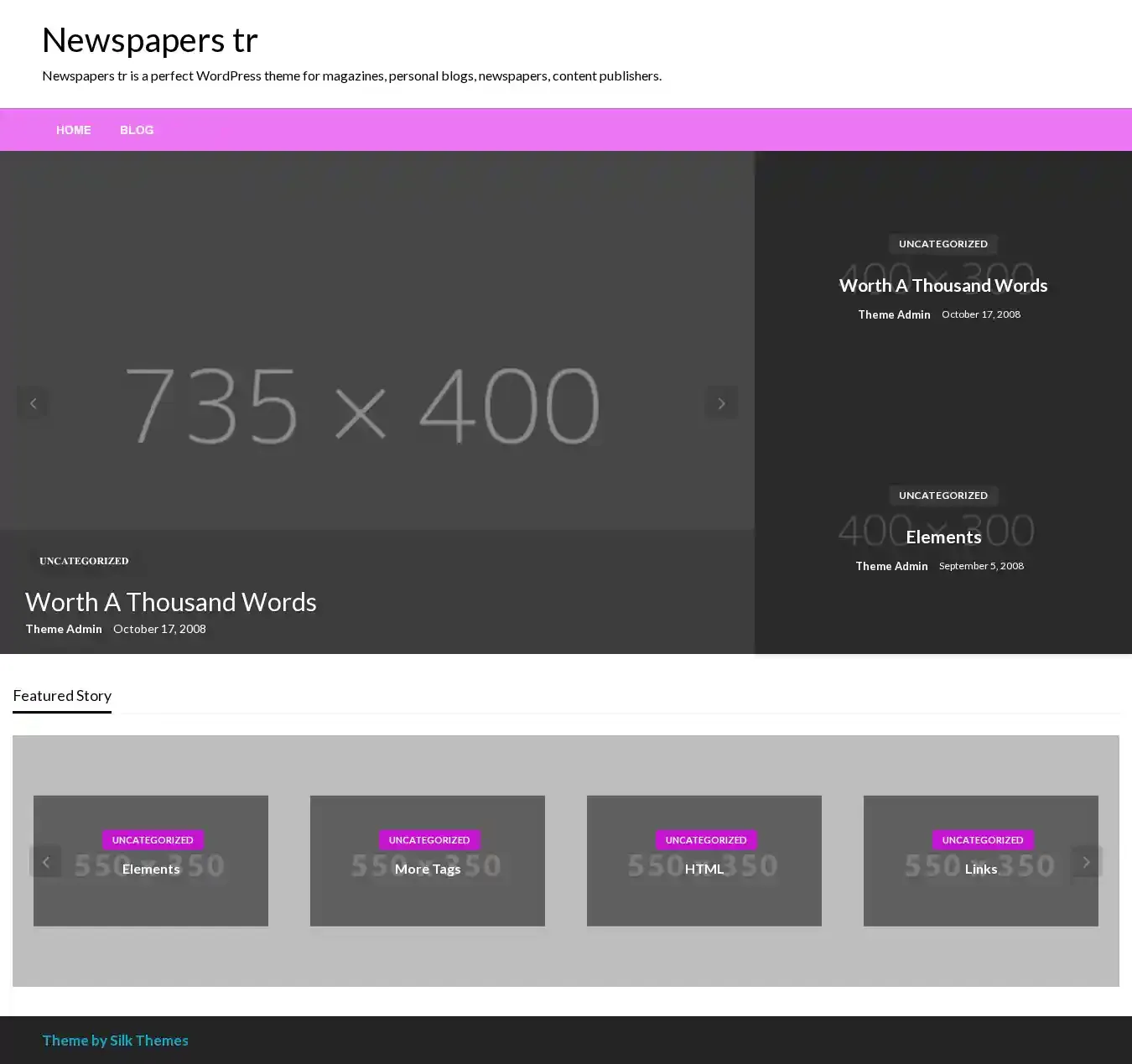 Newspapers tr home page on desktop
