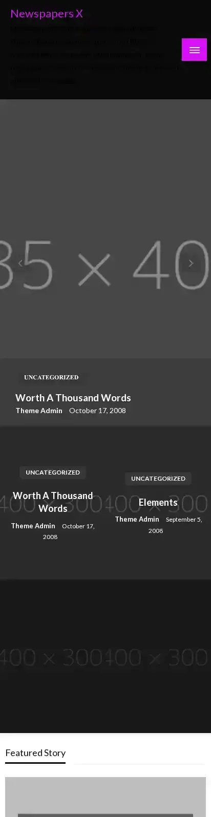 Newspapers X home page on mobile
