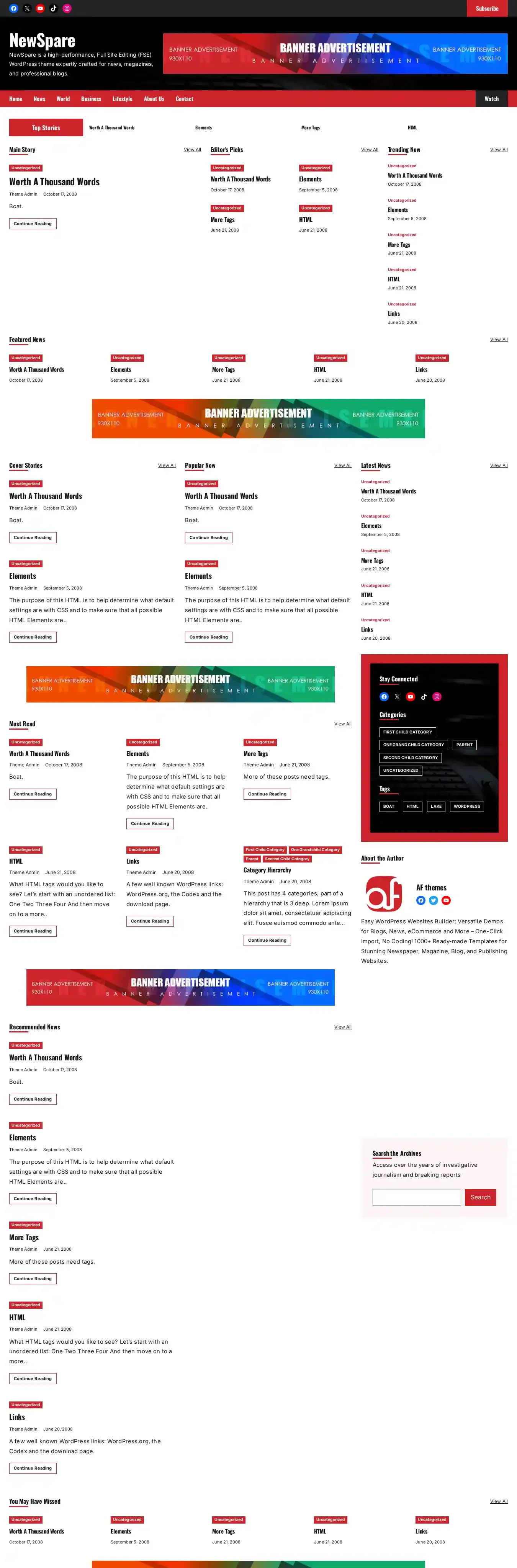 NewSpare home page on desktop