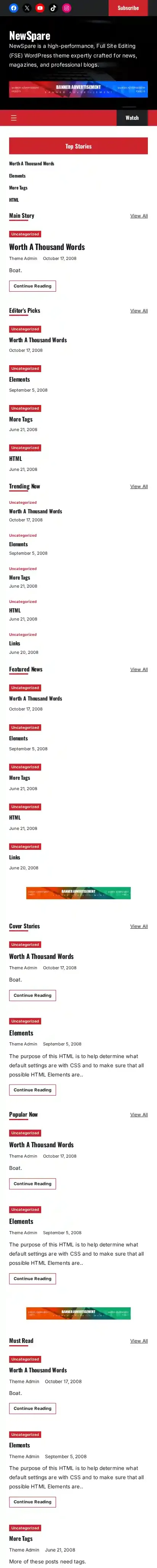 NewSpare home page on mobile