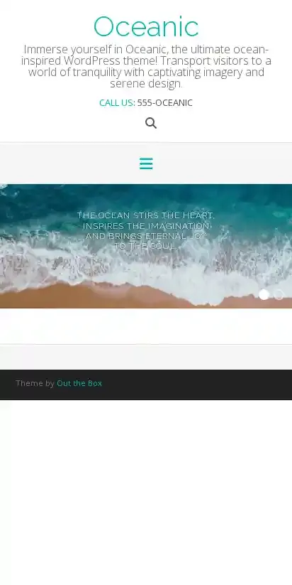 Oceanic home page on mobile