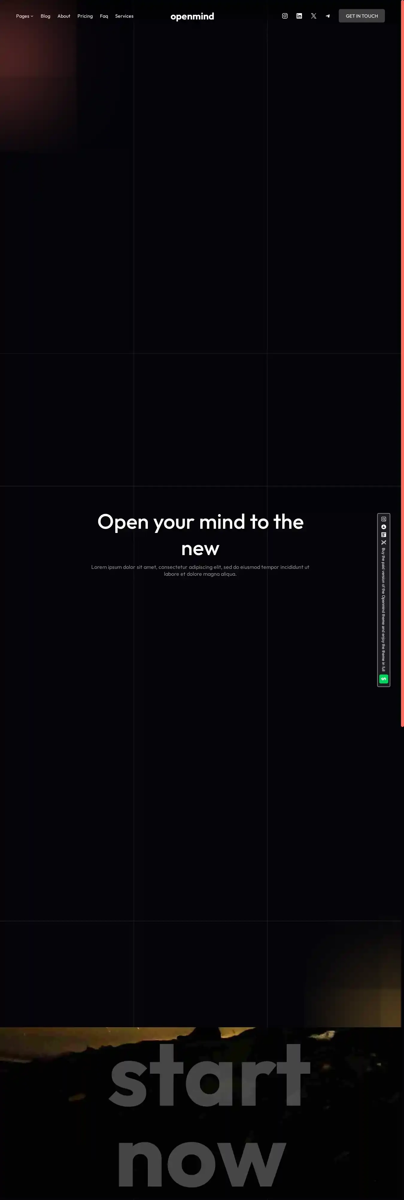 openmind home page on desktop