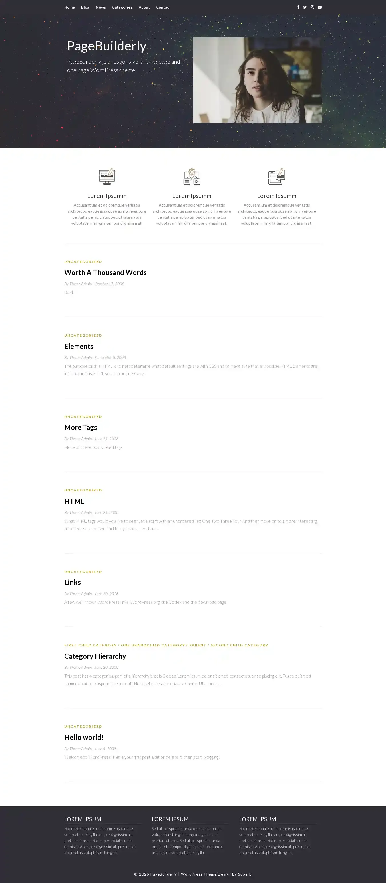PageBuilderly home page on desktop
