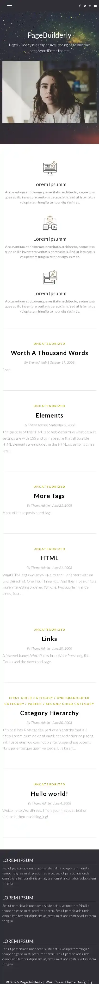 PageBuilderly home page on mobile