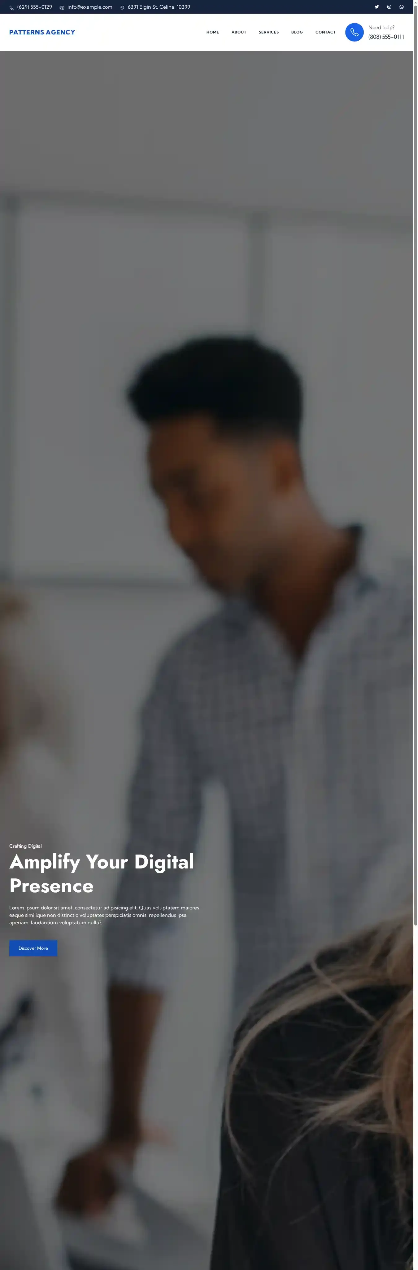 Patterns Agency home page on desktop