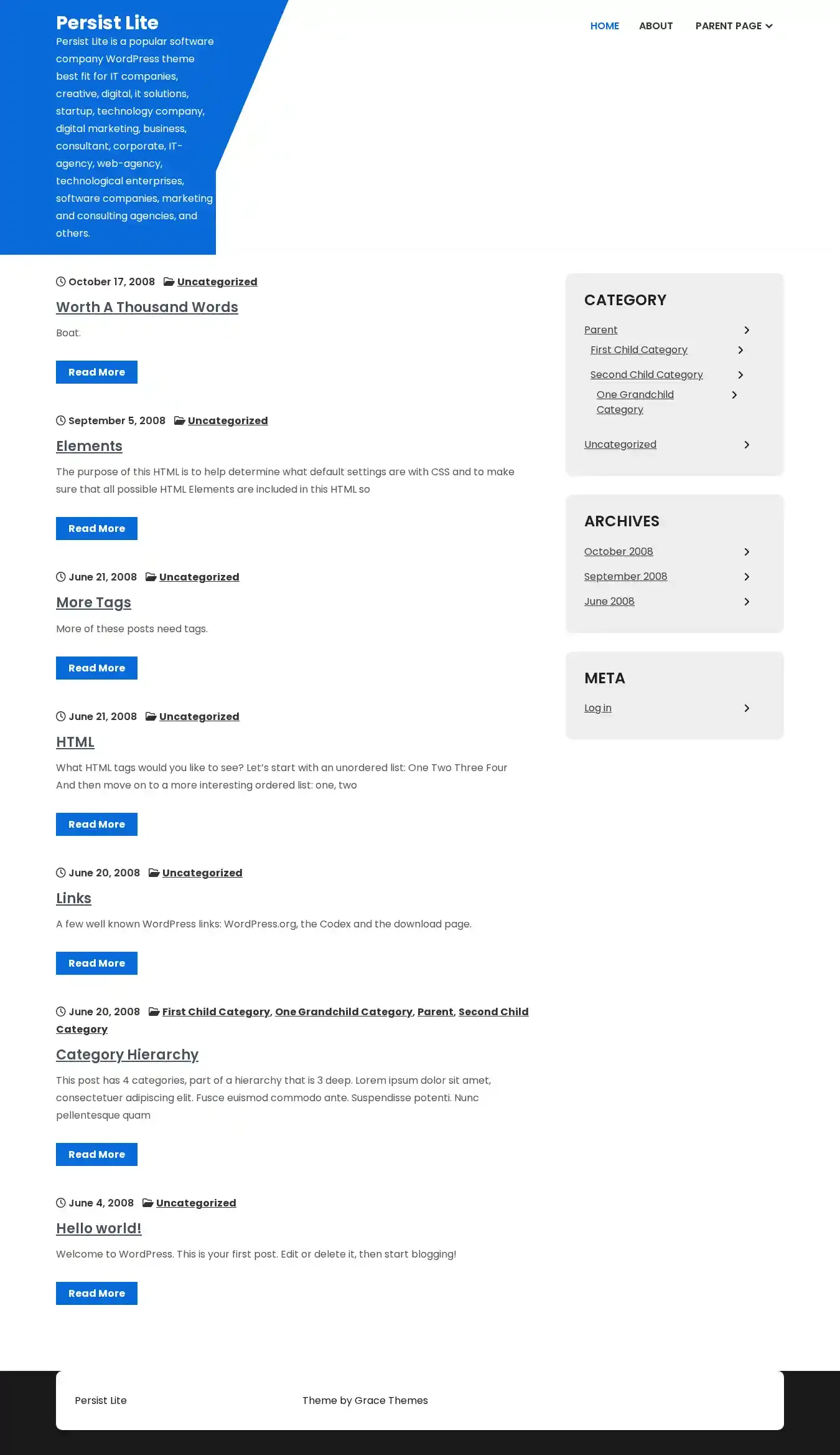 Persist Lite home page on desktop