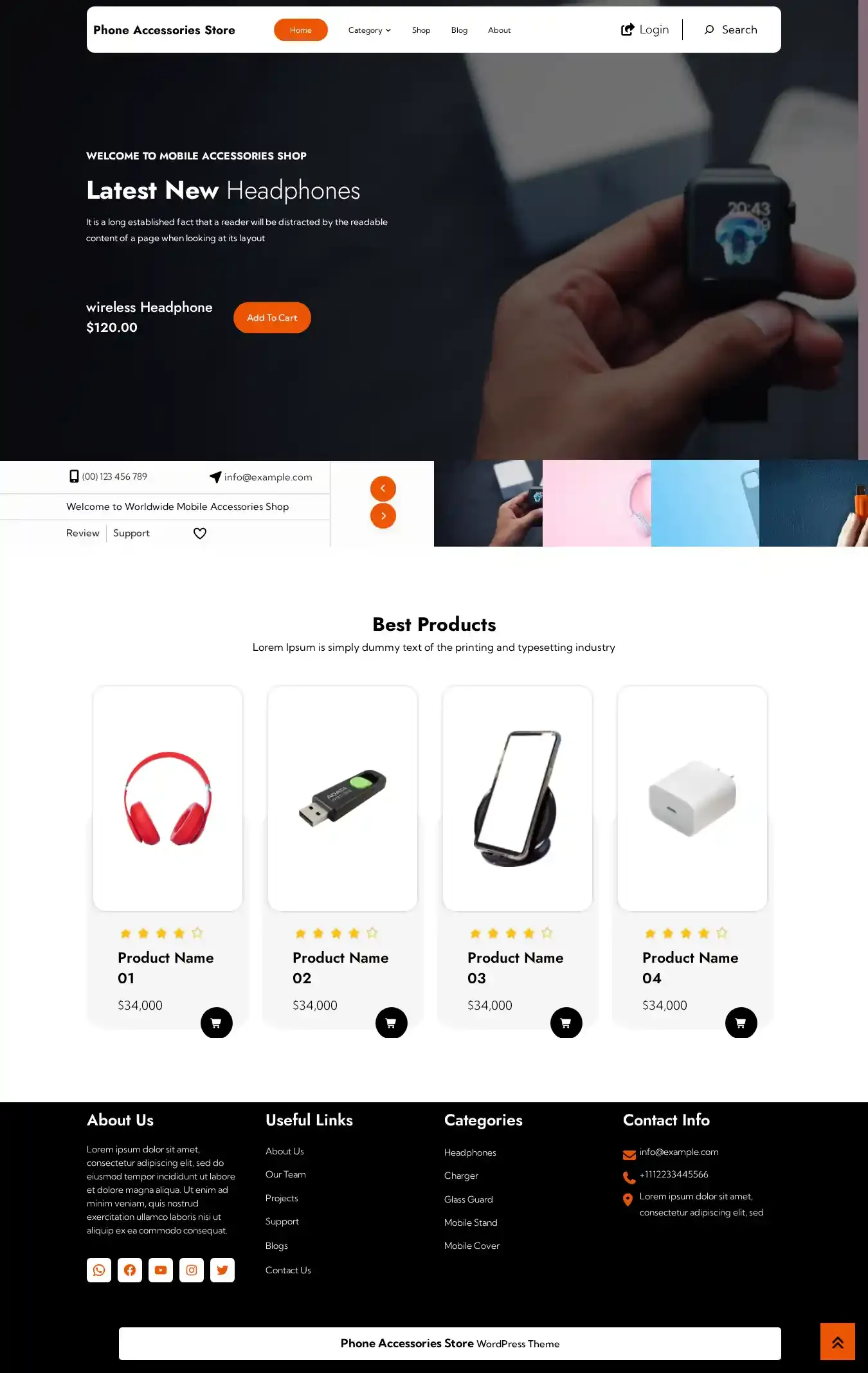 Phone Accessories Store home page on desktop