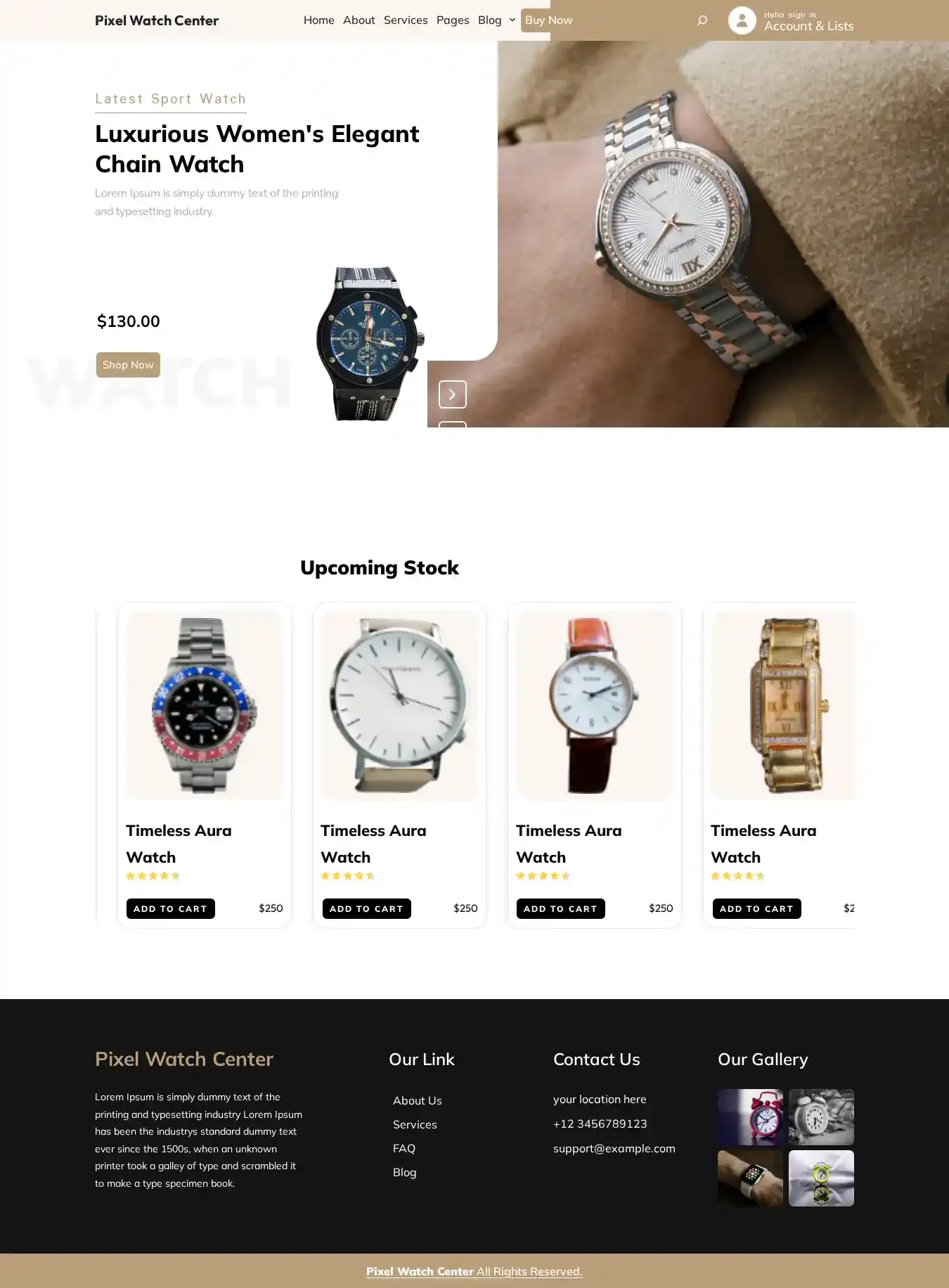 Pixel Watch Center home page on desktop