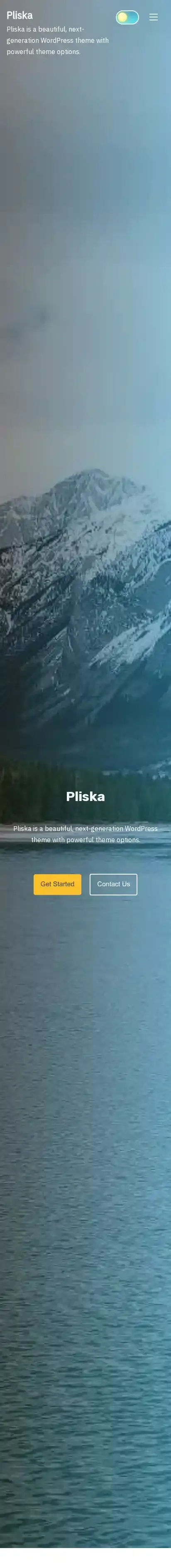 Pliska home page on mobile
