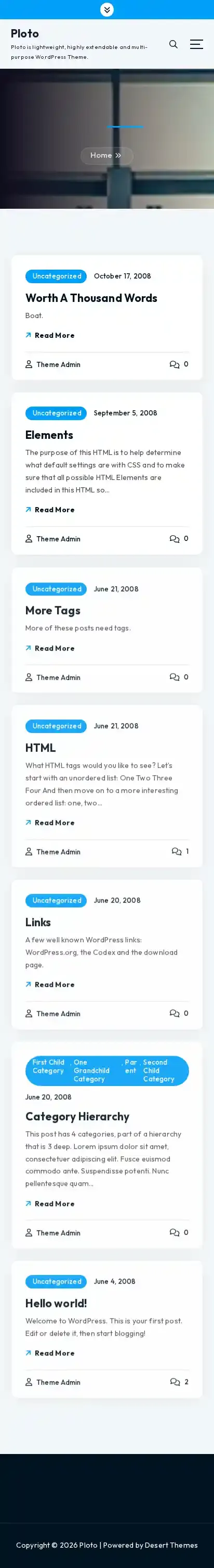 Ploto home page on mobile