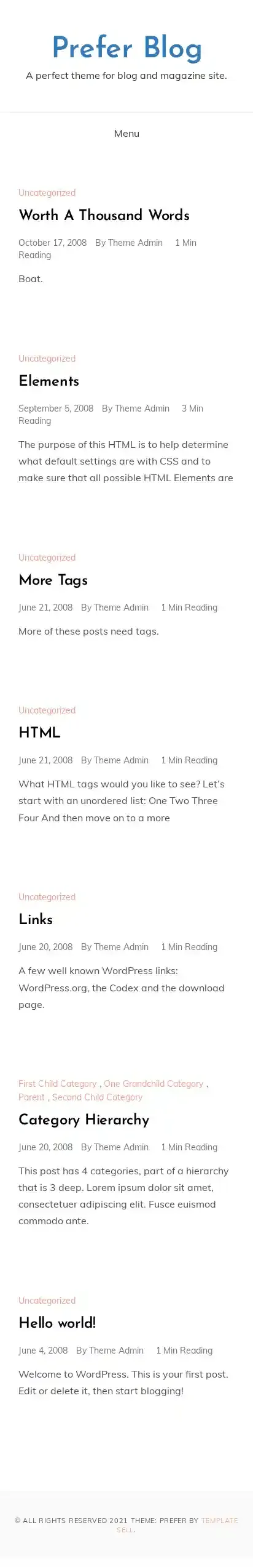 Prefer Blog home page on mobile